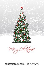 Christmas tree, postcard design
