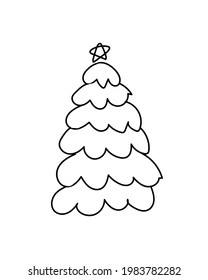 christmas tree for the postcard doodle vector decorative ornament