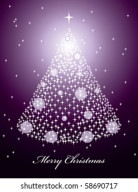 Christmas Tree Postcard. eps10.