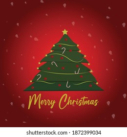Christmas tree poster with merry Christmas text
