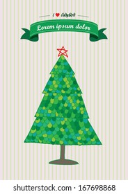 christmas tree poster template vector/illustration / background/ greeting card