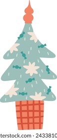 Weihnachtsbaum in Topf Vektor-Illustration