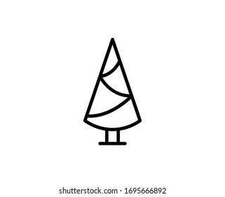 Christmas tree premium line icon. Simple high quality pictogram. Modern outline style icons. Stroke vector illustration on a white background. 