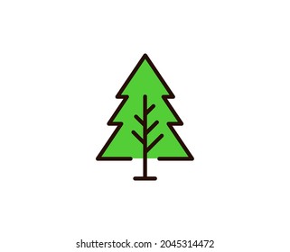 Christmas tree premium line icon. Simple high quality pictogram. Modern outline style icons. Stroke vector illustration on a white background. 