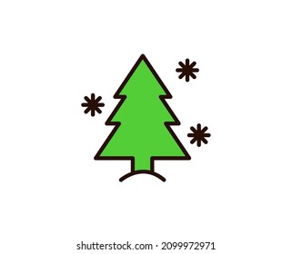 Christmas tree premium line icon. Simple high quality pictogram. Modern outline style icons. Stroke vector illustration on a white background. 