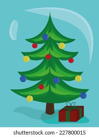 Christmas tree with present