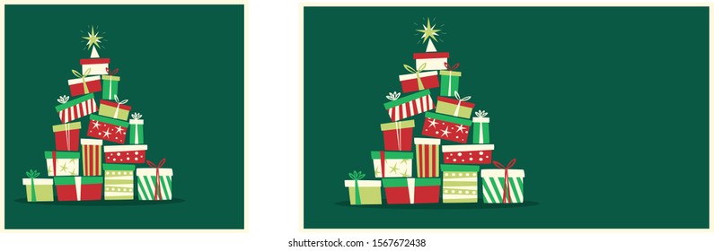 Christmas tree from presents illustration