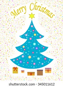 Christmas tree, presents and sparklers