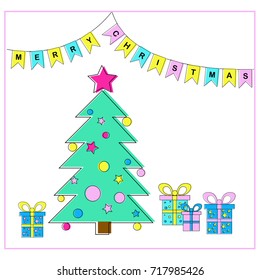 Christmas Tree and presents Vector Illustration EPS8