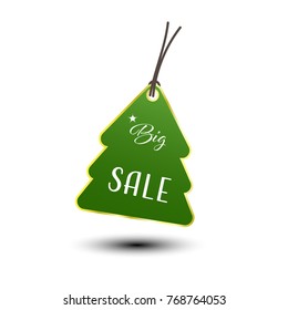 Christmas tree price tag vector.
