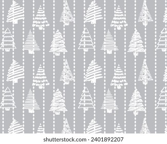 Christmas tree print over striped stripes