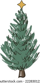 Christmas Tree For Print Template, Pine Tree Svg