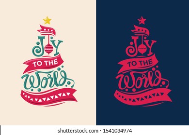 Christmas Tree with Quote. Joy to the World