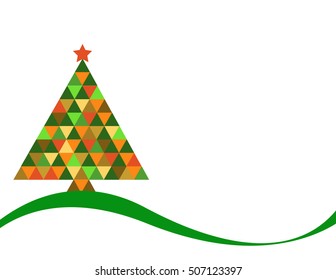 christmas tree in rainbow colors vector illustration