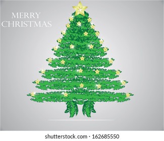Christmas tree, realistic vector illustration