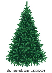 Christmas tree, realistic vector illustration