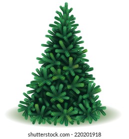 Christmas tree, realistic vector illustration