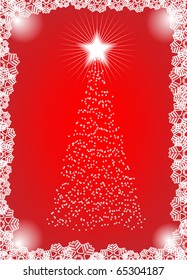 Christmas tree in red