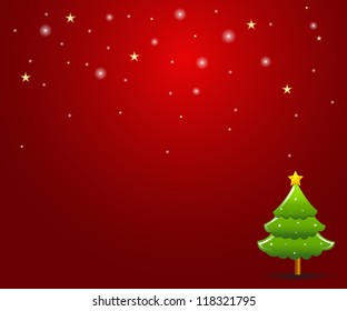 christmas tree and red background