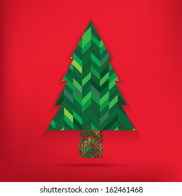 Christmas tree with red background
