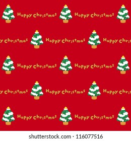 Christmas tree and a red background pattern