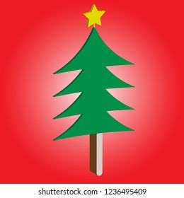 christmas tree and red background , xmas tree, Merry Christmas and happy New year concept
