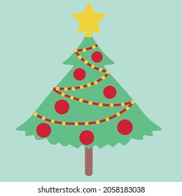 Christmas tree with red balloons