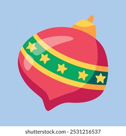Christmas tree red baubles in flat vector design