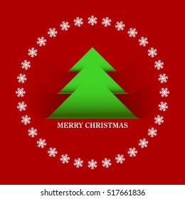 Christmas tree, red creative vector design