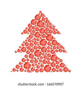 Christmas tree from red diamonds