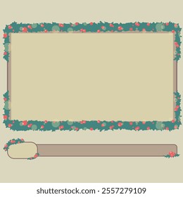 Christmas tree red fruit decoration frame subtitle bar illustration