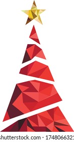 Christmas Tree Red geometric triangle