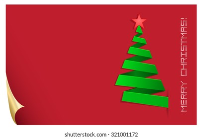 tarjeta abstracta de bienvenida roja de árbol de navidad