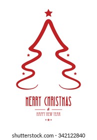 christmas tree red isolated background