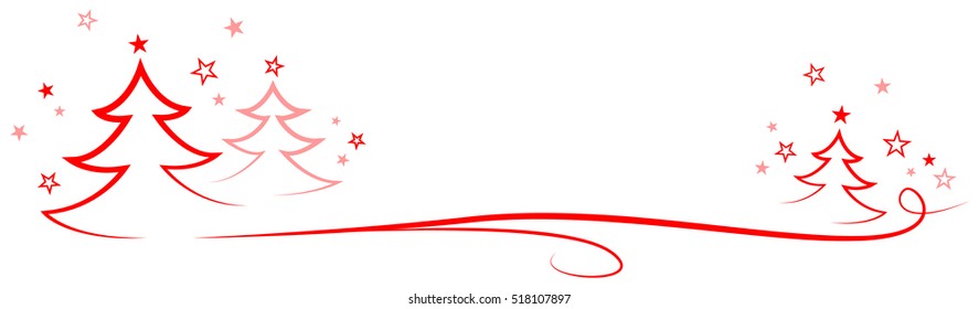 christmas tree red line banner
