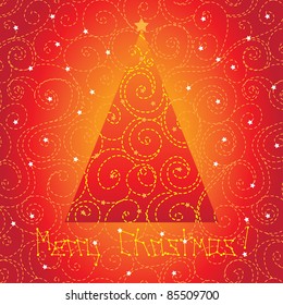 Christmas tree red vector design