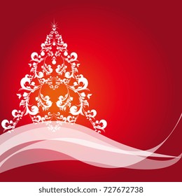 Christmas tree, red and white