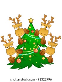 Christmas Tree and Rein Deer