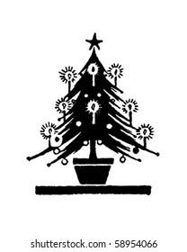 Christmas Tree - Retro Clip Art