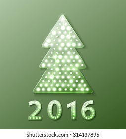 Christmas tree retro light banner. Vector illustration eps 10