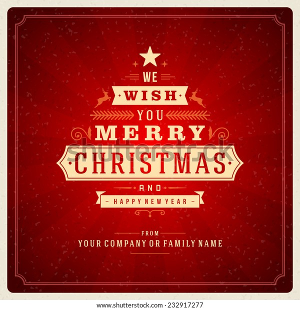 Download Christmas Tree Retro Typographic Ornament Decoration Stock ...