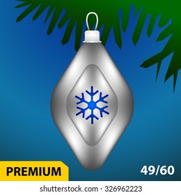 Christmas tree rhombus shaped toy icon - includes mesh fill