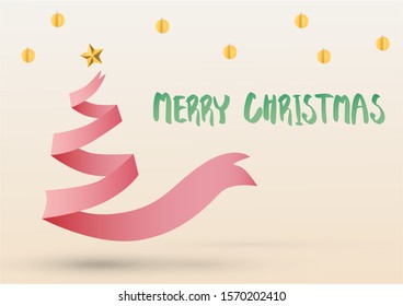 Christmas Tree Ribbon Christmas concept is a vector format.