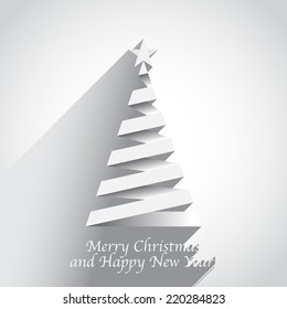 Christmas tree from ribbon, flat design