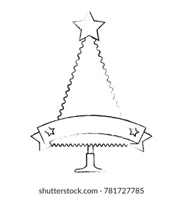 christmas tree with ribbon frame
