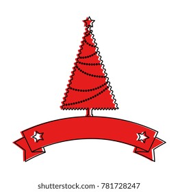 christmas tree with ribbon frame