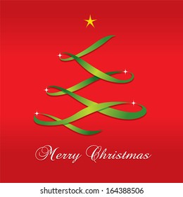 Christmas Tree Ribbon Vector