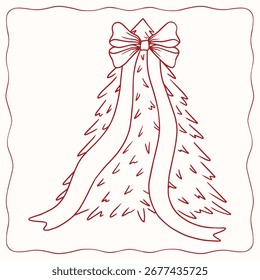 Árbol de navidad con la cinta, Arte vectorial