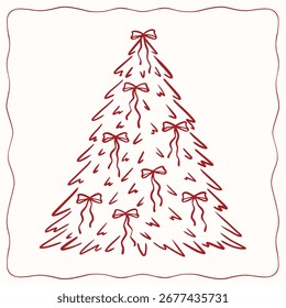 Árbol de navidad con la cinta, Arte vectorial