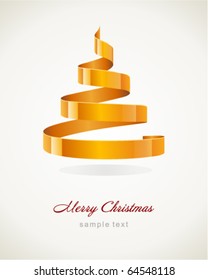 Christmas  tree from ribbon vector background